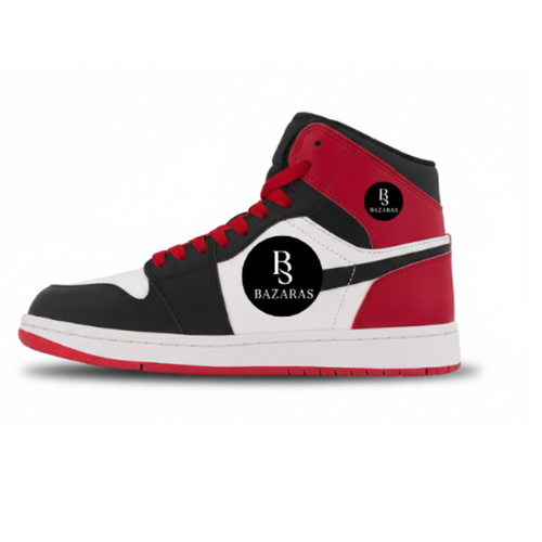 Sneaker Retro 1 Mid Breds Negro Rojo