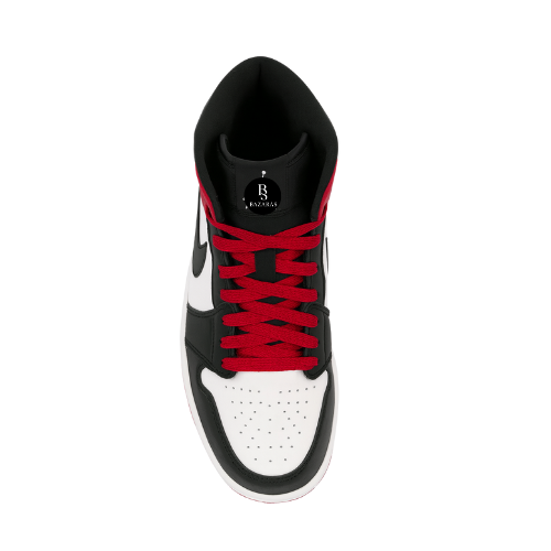 Sneaker Retro 1 Mid Breds Negro Rojo