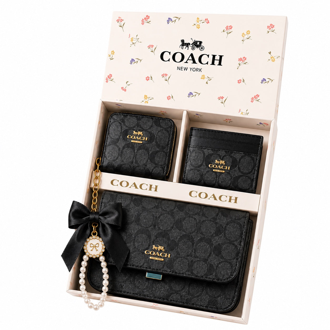 Set Coach Collection 3 Piezas para Dama | Bolsa, Monedero y Tarjetero