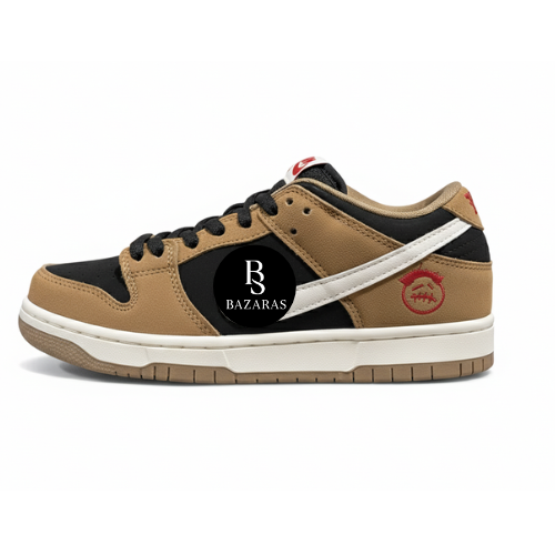 Sneaker SB Dunk Low de color café y negro