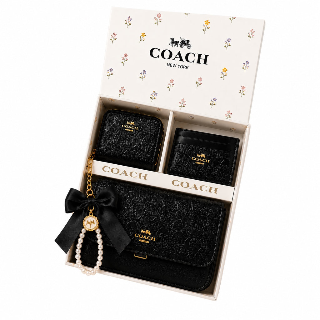 Set Coach Collection 3 Piezas para Dama | Bolsa, Monedero y Tarjetero